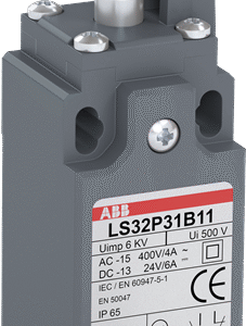 1SBV010130R1202 ABB - LS31P30B02 LIMIT SWITCH, SNAP ACTION, 2 MOUNTING HOLES, PG11 CABLE ENTRY, PLASTIC ROLLER LEVER Ø12.5MM