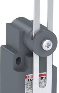 1SBV010551R1211 ABB - LS40P51B11 LS40P51B11 Limit Switch. LS40P51B11 is a 40 mm wide, standard reinforced Limit Switch made of fiber-glass reinforced UL-V0 material, with 4 mounting holes at the top and bottom, 1 Pg13.5 cable entry on the bottom, adjustable plastic roller lever (diameter 22 mm) actuator and 1 N.O + 1 N.C snap action (Zb type) contacts