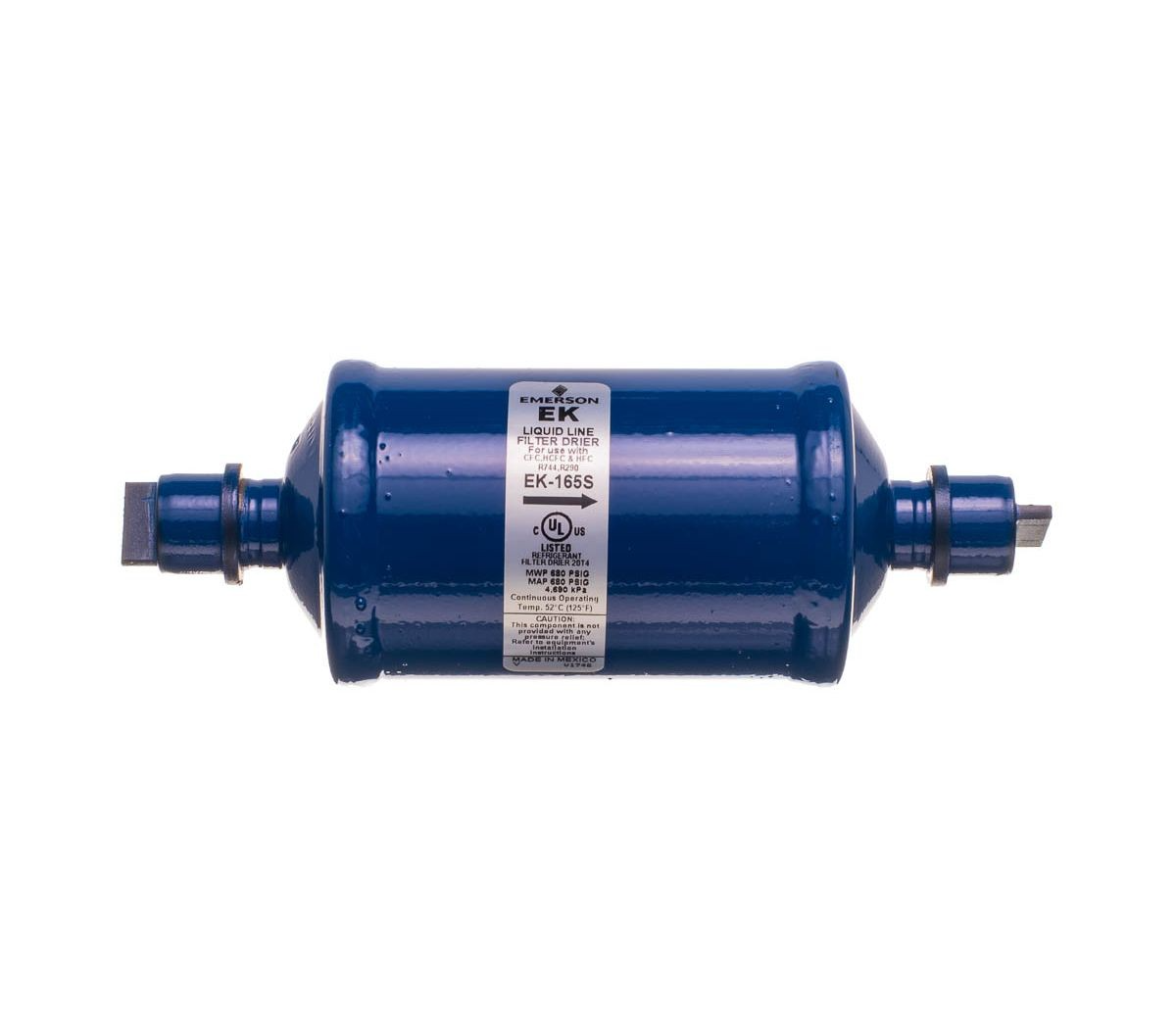 EK-165S Emerson - Alco LIQUID LINE FILTER/DRIER,5/8 IN ODF INLET,5/8 IN ODF OUTLET,EK SERIES,SOLID COPPER CONNECTIONS,20 MICRONS FILTRATION,600 PSIG