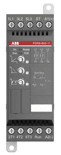 1SFA896104R1100 ABB - PSR6-600-11 Softstarter PSR6-600-11 for max 600V main voltage and 24V AC/DC control supply voltage