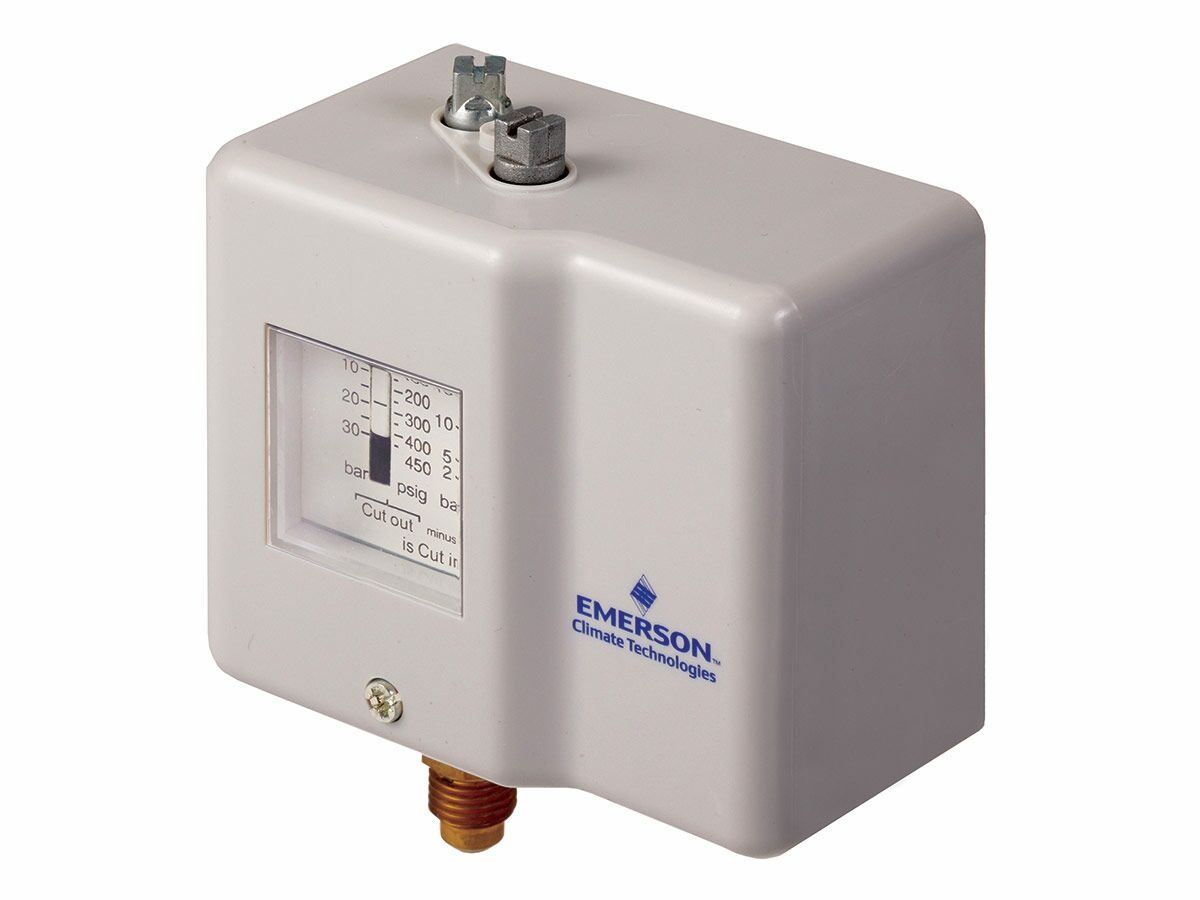 PS1-X4A Emerson PRESSURE SWITCH, JOCKEY PUMP PRESSURE CONTROLLER, ADJUSTMENT RANGE: 2-20 BAR (29-290 PSIG), DIFFERENTIAL: 3-15 BAR (44-248 PSIG), CONNECTION: 1/4" SAE MALE FLARE, -50 TO +70 DEGREES C