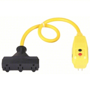 5YL45 Grainger POWER FIRST Plug-In GFCI with Cord: 2 ft Cord Lg, 15 A Max. Amps, 125V AC, NEMA 5-15P, NEMA 5-15R