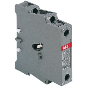 1SBN030110R1000 ABB - VE5-1 VE5-1 Mechanical and Electrical Interlock Unit. VE5-1 is a mechanical and electrical interlock unit used for the mechanical and electrical interlocking of two contactors of the A contactor serie, in the case, e.g. of reversing contactors, changeover contactors or star-delta starters. VE5-1 includes 2 built-in N.C. interlocking contacts allowing to create the electrical interlocking with wiring to the respective contactor's coils.