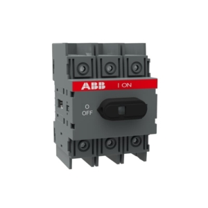 OT30F3 ABB SWITCH-DISCONNECTOR, 3-pole, front operated, base mounted, DIN-rail mountable switch-diconnector / non-fusible diconnect switch with front protected clamp terminals, handle and shaft are not included