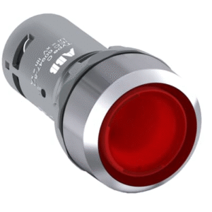 1SFA619100R3111 ABB - CP1-31R-10 Pushbutton, Compact - Pushbutton - Momentary - Flush - Red - Illuminated - Chrome Metal - 1NO - Red - 1 NO - 0 NC - , 24 V
