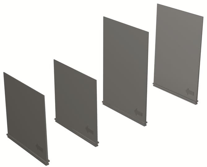 1SDA054970R1 ABB - PB100 T4-5-T7-X1-A3 3p PART.DIV.PHA.LOW KIT PARTITIONS DIV. PHASE LOW FOR THREE-POLE H=100 MM 4pcs T4-T5-T7-T7M-X1-A3