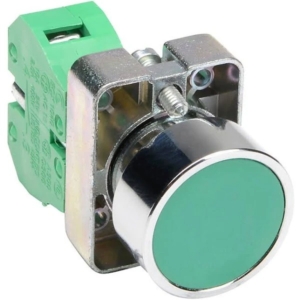 GCX1102 Automation Direct PUSHBUTTON, 22MM, MOMENTARY, (1) N.O. CONTACT(S), METAL BASE, METAL BEZEL, OPERATOR: GREEN, FLUSH, 30MM, ROUND, PLASTIC