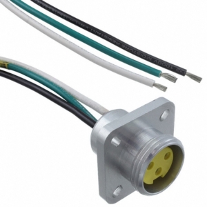 1R4G04A20A120 Woodhead QD CORD SET, MII CHANGE RECEPTACLE, 4P, FEMALE, FLANGE MOUNT, 12IN, PVC LEADS