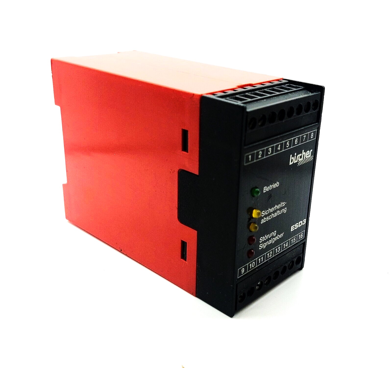 ESD3-03-24ACDC Bircher SAFETY RELAY, SWITCHING UNITS, AUTO RESET, 2 AMP / 250 VAC, 2 INPUTS, DIN RAIL MOUNT, SELF MONITORING, GREEN/RED/YELLOW LED INDICATORS, < 50 MS SENSOR RELAY REACTION TIME