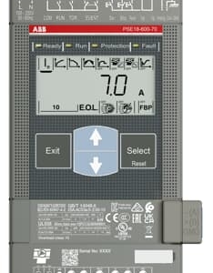 1SFA897101R7000 ABB - PSE18-600-70 PSE18-600-70 Softstarter.The softstarter PSE18-600-70 has a rated maximum operational current of 18 A with an operating voltage span from 208...600 V AC. The rated control voltage is between 100...250 V AC at 50/60 Hz.