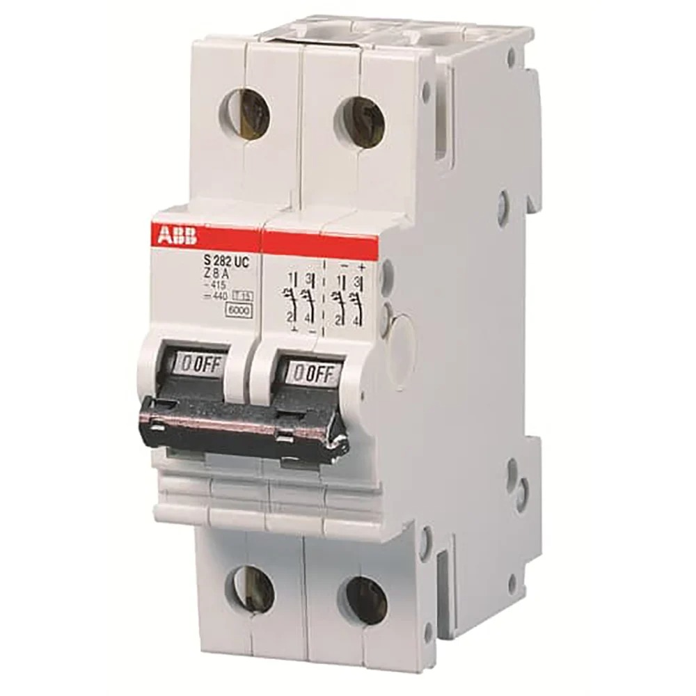 GHS2820164R0517 ABB - S282UC-K25 CIRCUIT BREAKER, S280UC SERIES, 480 VAC / 60 VDC, 2 POLE, 25 AMPS, K CURVE, DIN-RAIL MOUNT, MINIATURE