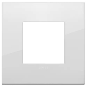 19642.B06 Vimar Classic cover plate 2 modules, metal, polar total look, white diaphragm