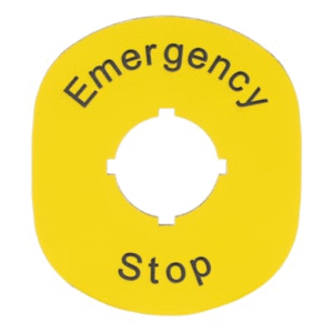 1SFA611930R1101 ABB - MA6-1101 Legend plate for emergency stop for vertical plastic MEP enclosures, yellow laminate