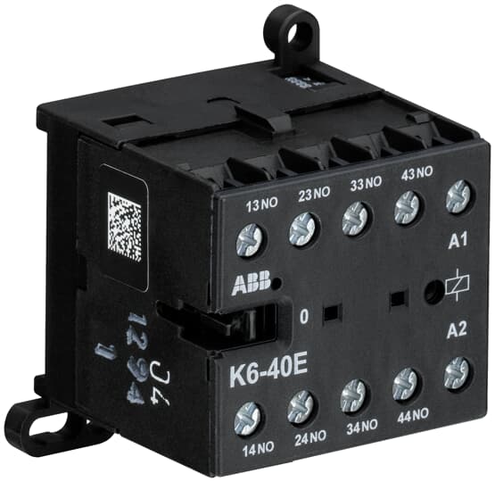 GJH1211001R8400 ABB - K6-40E-80 K6-40E-80 Mini Contactor Relay 220-240V 40-450Hz, mini contactor relay, compact 4 pole contactor relay with screw terminals