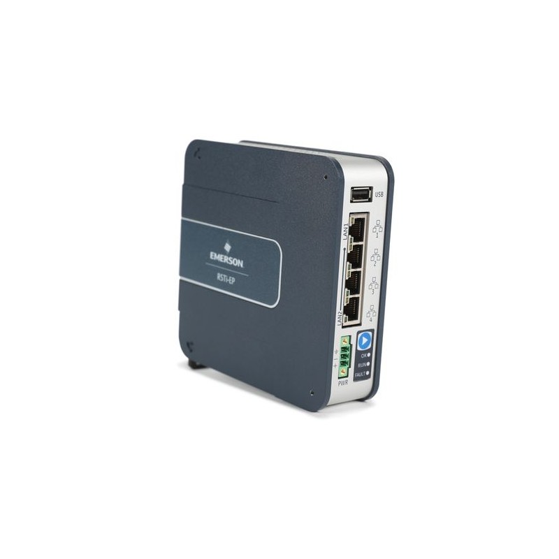 EPSCPE115 Emerson PACSystems RSTi, CPUs, Standalone Controller. Features Integrated System-on-Module processor, 1.5MB storage, 2K bits Discrete IO, 32K words for Analog IO, External Field Agent Support, 2 Ethernet ports (1-10/100 & 1-3-port switch 10/100), SRTP, Modbus, OPC-UA Server, EDG, Profinet and DNP3 outstation Ethernet Communication protocols