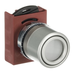 1SFA184527R9105 ABB - P9MPLBGV P9MPLBGV Pushbutton, with holder - Momentary - Flush - White - Illuminated - Satin Chrome Metal