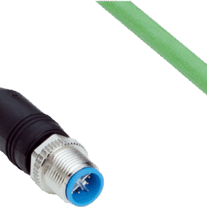 2106258 Sick - YM2X18-020EG1MRJA8 Straight Male M12 to Male RJ45 Ethernet Cable, Green PUR Sheath, 2m