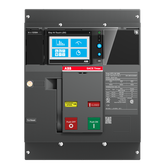 1SDA103364R1 ABB - XT7S M 800 EkipTouchMeas.LSI 800 3pFF UL CIRCUIT BREAKER TMAX XT7S 800 UL/CSA FIXED THREE-POLE WITH FRONT TERMINALS AND STORED ENERGY OPERATING MECHANISM AND SOLID-STATE RELEASE IN AC EKIP TOUCH MEASURING LSI R 800