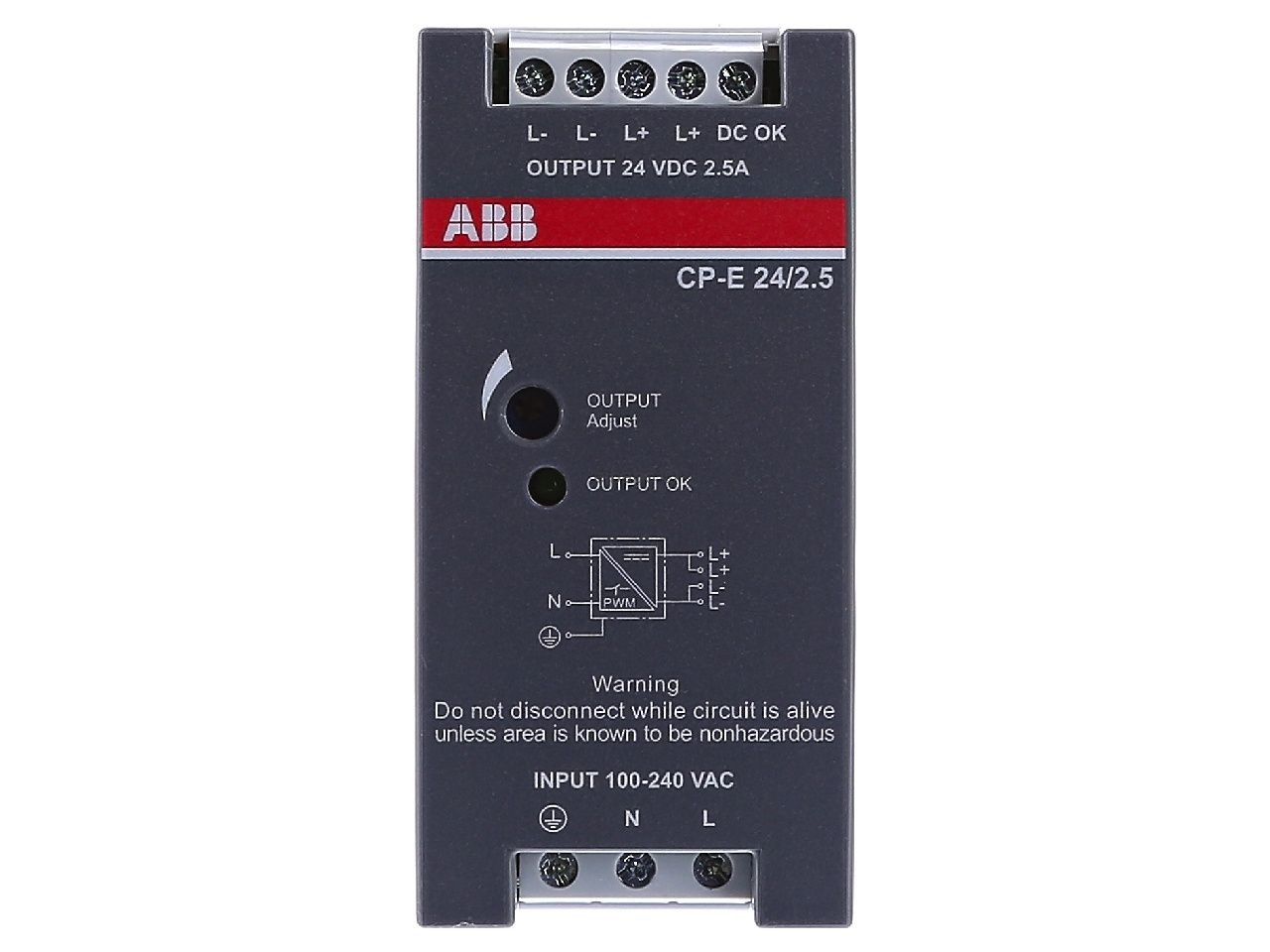 1SVR427032R0000 ABB -  CP-E 24/2.5 Single-phase switching power supply CP-E24 / 2.5 Inputs 85-264V c.a. / 90-375V c.c., exit 24..28V c.c. 2.5A