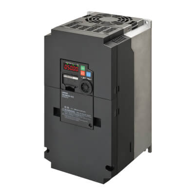 3G3MX2-A4075-EV2 Omron MX2-EV2 inverter drive, 7.5/11 kW (ND/LD), 18.0/23.0 A (ND/LD), 400 VAC, 3~ input, sensorless vector, max. output freq. 590Hz