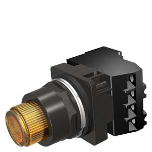 US2:52BT6D9AB - Siemens 52BT6D9AB 30mm BlackMax, Epoxy Coated Corrosion Resistant Complete Metal Unit PTT / Illuminated Pushbutton Full Voltage, 24V AC/DC LED Lamp Extended Button Plastic Lens, Amber 2 Position Momentary with 1 N.O. - 1 N.C. Heavy Duty Contacts, A600/P600 UL Listed, CSA Certified NEMA 1,3,3R,4,4X,12,13 & Automotive Standards