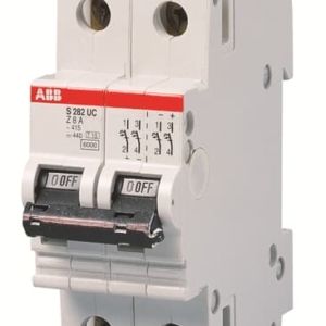 S282UC-Z1 ABB CIRCUIT BREAKER, MINIATURE, S280 SERIES, 1 AMP, 2 POLE, 480 VAC/ 500 VDC, 10 KA, TYPE: Z, SCREW TERMINAL