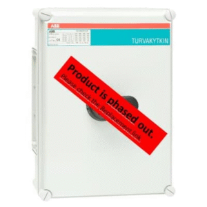 1SCA022280R1040 ABB - OT125EFCC3A Safety switch, 3-p. 400V AC23 125A, 55kW. Plastic enclosure. IP65. RedYellow Pistol handle. Interlocked cover. Defeatable interlocking.
