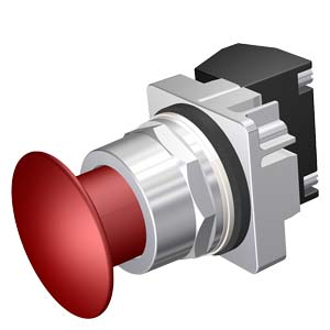 US2:52PP2A2A Siemens - 52PP2A2A 30mm Command/52, Chrome Finish Heavy Duty,Watertight/Oiltight Complete Metal Unit Push-Pull Operator Non-Illuminated Mushroom Head Cap Small 1.73" (44 mm) Metal, Anodized Red 2 Position Maintained, Pull-to-Release with 1 N.O. - 1 N.C. Heavy Duty Contacts, A600/P600 UL Listed, CSA Certified NEMA 1,3,3R,4,4X,12,13 & Automotive Standards