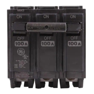 THQL32100 General Electric CIRCUIT BREAKER, LOAD CENTER, 100 AMP, 240 VOLT, 3 POLE, 3 PAHSE, 10K I, TYPE THQL, PLUG IN CONNECTION, THERMAL MAGENETIC PROTECTION