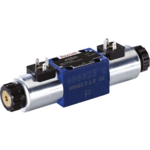 R978017750 Bosch Rexroth - 4WE6E6X/EG24N9K4/62 SOLENOID VALVE, 24VDC, 4PORT, SPRING RETURN, MANUAL OVERRIDE, W/O MATING CONNECTOR, ANTI ROTATION PIN