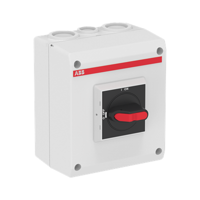 1SCA022613R8980 ABB - OTE16T6M EMC safety switch, 6-p. 415V AC23 16A, 7.5kW. Mounted auxiliary contact: 1NO0NC. Plastic enclosure