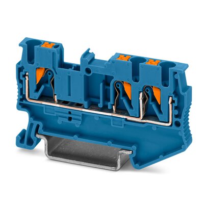 3209552 Phoenix Contact - PT 2,5-TWIN BU Feed-through terminal block, nom. voltage: 800 V, nominal current: 24 A, connection method: Push-in connection, Rated cross section: 2.5 mm2, cross section: 0.14 mm2 - 4 mm2, mounting type: NS 35/7,5, NS 35/15, color: blue