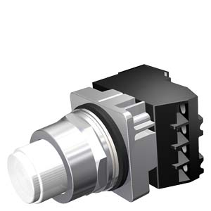 US2:52PT6DBA Siemens - 52PT6DBA 30mm Command/52, Chrome Finish Heavy Duty,Watertight/Oiltight Complete Metal Unit PTT / Illuminated Pushbutton Full Voltage, 24V AC/DC Incandescent Lamp Extended Button Plastic Lens, White 2 Position Momentary with 1 N.O. - 1 N.C. Heavy Duty Contacts, A600/P600 UL Listed, CSA Certified NEMA 1,3,3R,4,4X,12,13 & Automotive Standards