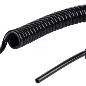TCU0604B-1 SMC SMC spiral hose in Polyurethane, L. 2m max, Øint 4mm, Øest 6mm, col. Black