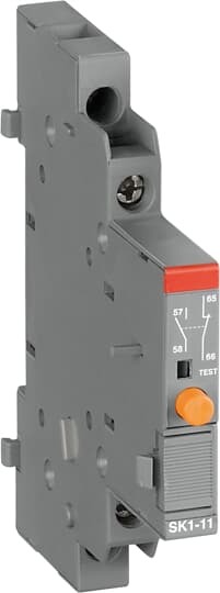 1SAM201903R1001 ABB - SK1-11 SK1-11 Signaling Contact. Signaling contacts SK1 with screw terminals signal the tripping of the manual motor starter. For SK1 the indication on the device itself is done with a protruding orange button.