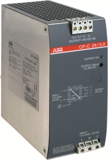 1SVR427024R0000 ABB - CP-C 24/5.0 CP-C24 / 5.0 single-phase switching power supply Inputs 85-264V c.a. / 100-350V c.c., exit 22..28V c.c. 5A