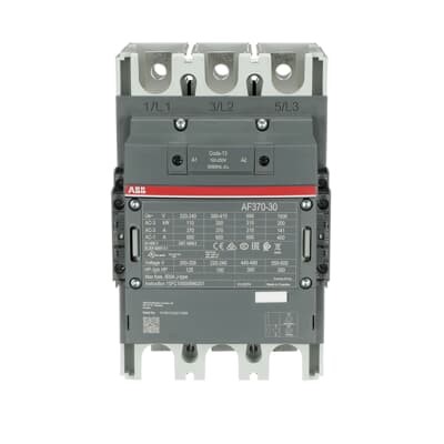1SFL607002R1322 ABB - AF370-30-22-13 3 pole - 1000 V IEC or 600 V UL contactor with pre-mounted auxiliary contacts and Main Circuit Bars, controlling motors up to 200 kW / 400 V AC (AC-3) or 300 hp / 480 V UL