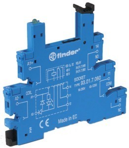 93.01.0.240 Finder Finder 93 socket for use with 60-VDC relay (electromechanical or solid-state)