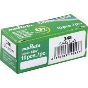 248386 Murata Murata SR421SWPBWW Button cell battery 348 Silver oxide 12.5 mAh 1.55 V 10 pcs.