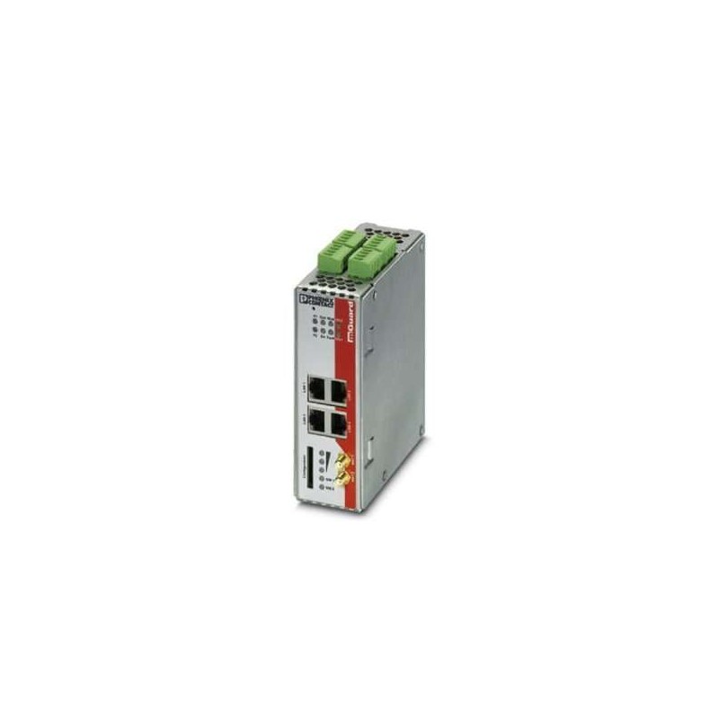 1010462 Phoenix Contact - Security Appliance - TC MGUARD RS2000 4G VZW VPN Security appliance, Version for Verizon Wireless (US), 4G mobile network interface, SD card slot, 2A VPN tunnels, firewall for easy configuration, router with NAT/1:1 NAT, 4 port switch