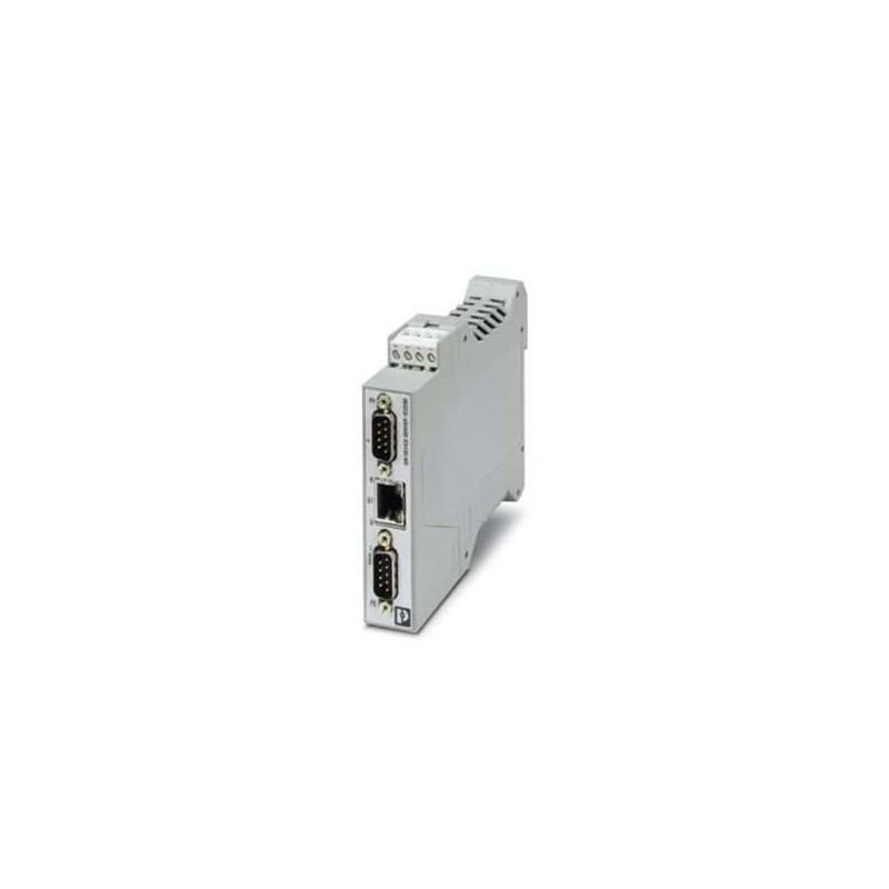 1021058 Phoenix Contact - Interface converters - GW PN/ASCII 1E/2DB9 The GW PN/ASCII... converts RAW or ASCII serial strings into PROFINET. Includes one RJ45 port and two D-SUB 9 ports.
