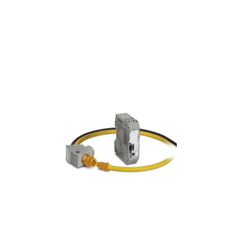 1033483 Phoenix Contact - PACT RCP-4000A-1A-D140-10M Set consisting of one 1 A measuring transducer and one Rogowski coil with signal line. Length of Rogowski coil: 450 mm, diameter: 140 mm. Length of signal line: 10 m. The Rogowski coil measures the AC current of busbars and power lines.
