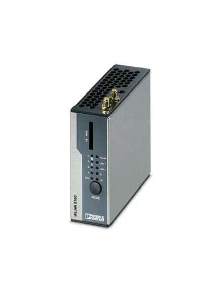 1043201 Phoenix Contact - FL WLAN 5111 WLAN access point for USA/Canada (FCC/IC), client, WLAN 802.11 a, b, g, n, frequency: 2.4 GHz, 5 GHz, IP20, connections: COMBICON for 10 ... 36 V DC, 2x RJ45 for LAN, central cluster management, WBM, 2 antennas (MIMO), 802.11i: WPA2, WPA-PSK, TKIP, AES