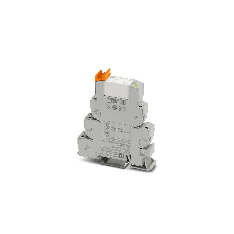 1078680 Phoenix Contact - PLC-RSC- 24DC/ 1ICT/ACT PLC-INTERFACE for high inrush currents, consisting of PLC-BSC.../1 IC/ACT basic terminal block with screw connection and pluggable miniature relay, for mounting on DIN rail NS 35/7.5, max. inrush current up to 800 A, 1 N/O contact, 24 V DC input voltage
