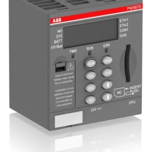 1SAP151000R0278 ABB - PM5670-2ETH Processor module. Memory 160MB. Interfaces: 2 Ethernet, RS232/485, CAN. Display (PM5670-2ETH)