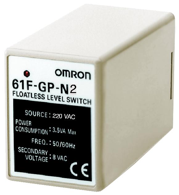 61F-GP-N2 24VAC Omron Omron 61F-GP-N2 110VAC Conductive Level Controller, 3 Inputs, DIN Rail Mounting, 24V Probe Voltage,