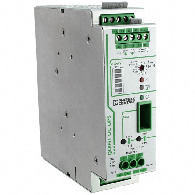 2320238 Phoenix Contact - QUINT-UPS/ 24DC/ 24DC/20 Uninterruptible power supply with IQ technology for DIN rail mounting, input: 24 V DC, output: 24 V DC/20 A, including mounted universal DIN rail adapter UTA 107/30