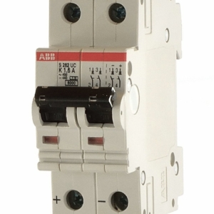 GHS2820164R0467 ABB - S282UC-K16 MINIATURE CIRCUIT BREAKER, 16 AMP, 2 POLE, 60 VDC, 480 VAC