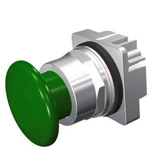 US2:52PM9W3 Siemens - 52PM9W3 30MM command/52, chrome finish Heavy duty,watertight/oiltight Operator Pushbutton Non-Illuminated Mushroom head cap,1-3/4" 44.5MM Plastic, green 2 position Momentary No contacts Ul listed, CSA certified NEMA 1,3,3R,4,12,13