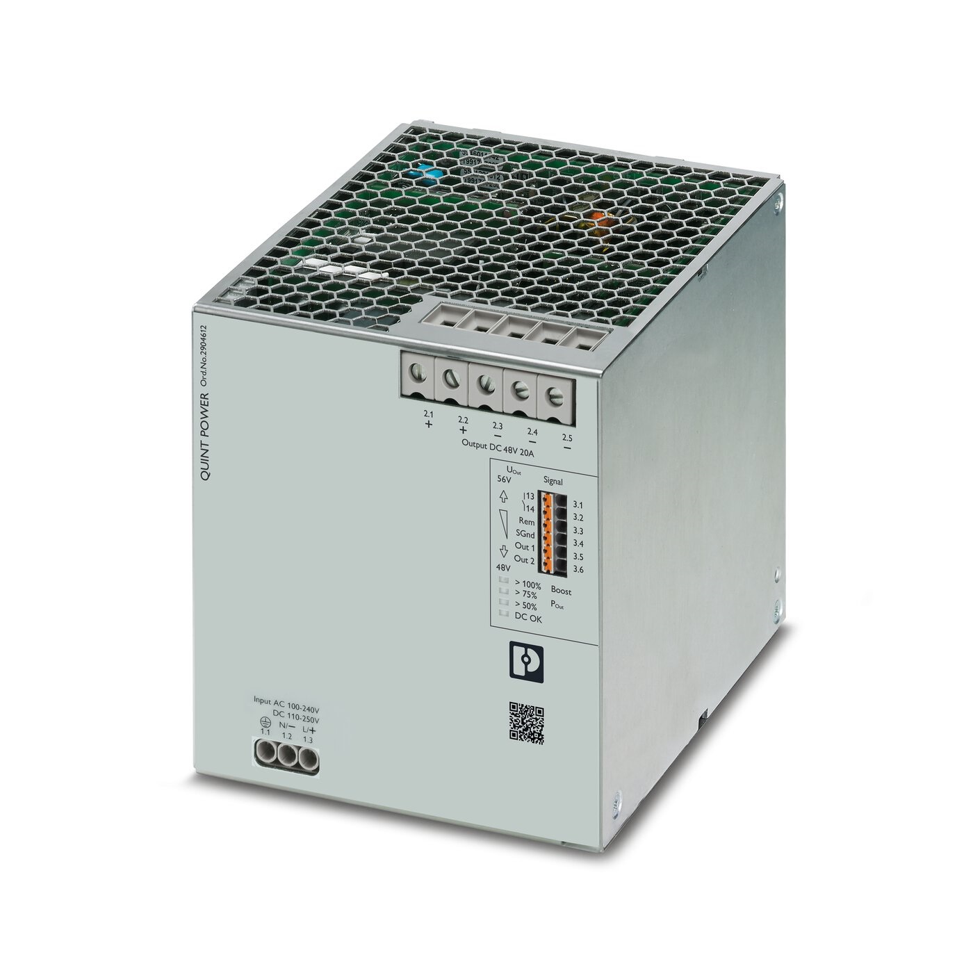 2904612 Phoenix Contact - QUINT4-PS/1AC/48DC/20 QUINT POWER primary-switched power supply with free choice of output characteristic curve, SFB (Selective Fuse Breaking) Technology, and NFC interface, input: 1-phase, output: 48 V DC/20 A
